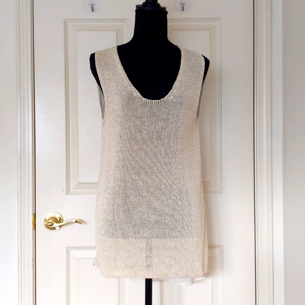 NWOT. Zara Knit and Fabric Two Sides Long Vest.